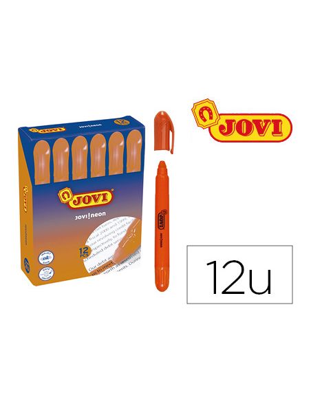 Marcador De Cera Gel Jovi Fluorescente Naranja Caja De 12 Unidades