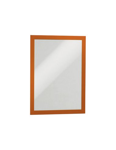 Marco Porta Anuncios Durable Magnetico Din A4 Dorso Adhesivo Removible Color Naranja Pack De 2 Unidades