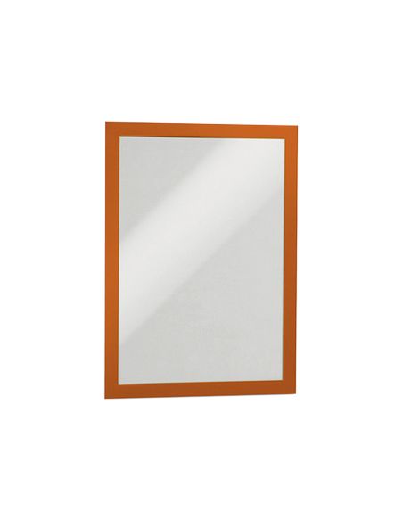 Marco Porta Anuncios Durable Magnetico Din A4 Dorso Adhesivo Removible Color Naranja Pack De 2 Unidades