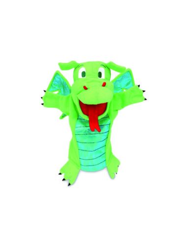 Marioneta Fiesta Crafts De Tela Para Mano Y Dedos Dragon Verde 17X33 Cm
