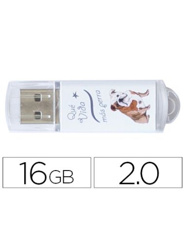 Memoria Usb Techonetech Flash Drive 16 Gb 2.0 Que Vida Mas Perra