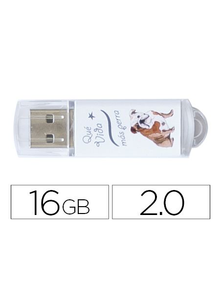 Memoria Usb Techonetech Flash Drive 16 Gb 2.0 Que Vida Mas Perra