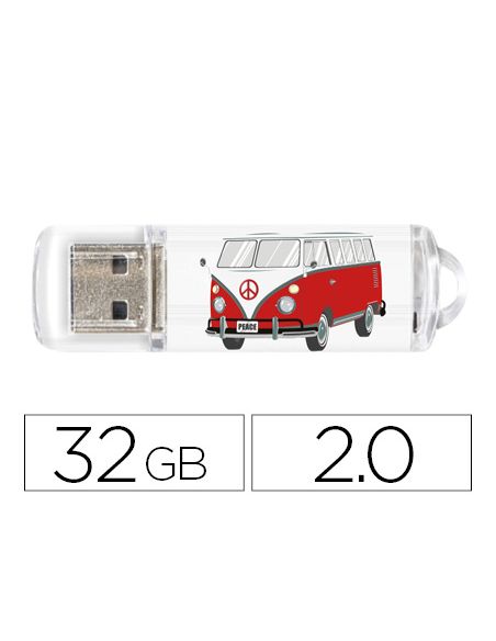 Memoria Usb Techonetech Flash Drive 32 Gb 2.0 Camper Van-Van