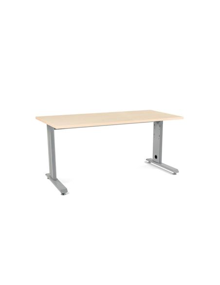 Mesa De Oficina Rocada Metal 2002Ac01 Gris/Haya 160X80 Cm