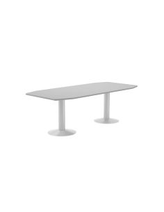 Mesa De Reunion Rocada Meeting 3003Atw02 Estructura Columna Doble Acero Blanco Tablero Madera Gris