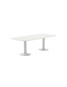 Mesa De Reunion Rocada Meeting 3003Atw04 Estructura Columna Doble Acero Blanco Tablero Madera Blanco