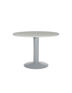 Mesa De Reunion Rocada Meeting 3005At02 Estructura Columna Acero Gris Tablero Madera Gris 100 Cm Diametro