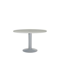 Mesa De Reunion Rocada Meeting 3006At02 Estructura Columna Acero Gris Tablero Madera Gris 120 Cm Diametro