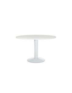 Mesa De Reunion Rocada Meeting 3006Atw04 Estructura Columna Acero Blanco Tablero Madera Blanco 120 Cm Diametro