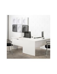 Mesa Oficina Rocada Serie Work 160X80 Cm Acabado Aw04 Blanco/Blanco 2