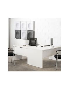 Mesa Oficina Rocada Serie Work 200X80 Cm Acabado Aw04 Blanco/Blanco 2