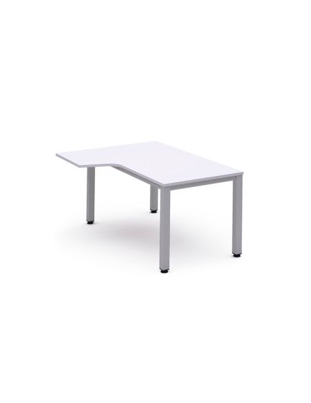 Mesa Rocada Serie Executive 180X110 Cm Izquierda Acabado Gris/Blanco