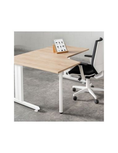 Mesa Rocada Serie Metal 180X110X76 Cm Izquierda Acabado Ac01 Haya