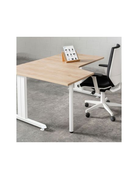 Mesa Rocada Serie Metal 180X110X76 Cm Izquierda Acabado Ac01 Haya