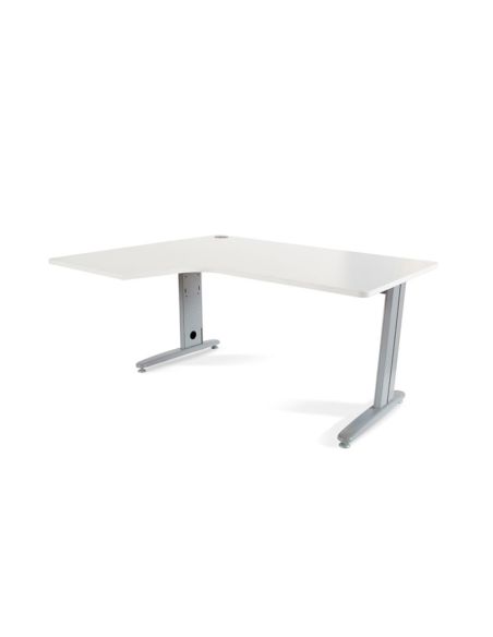 Mesa Rocada Serie Metal 180X120 Cm Izquierda Acabado Ac04 Blanco
