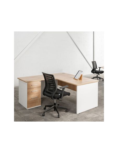 Mesa Rocada Serie Work 160X120 Cm Derecha Acabado An04 Gris/Blanco