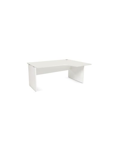Mesa Rocada Serie Work 160X110X76 Cm Derecha Acabado Aw04 Blanco/Blanco
