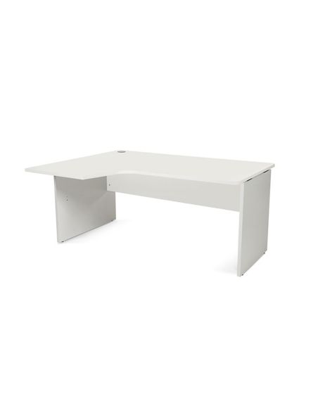 Mesa Rocada Serie Work 160X110X76 Cm Izquierda Acabado An04 Gris/Blanco