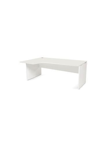 Mesa Rocada Serie Work 160X110X76 Cm Izquierda Acabado Aw04 Blanco/Blanco