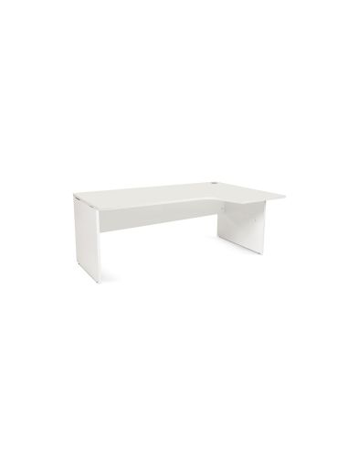 Mesa Rocada Serie Work 180X110X76 Cm Derecha Acabado Aw04 Blanco/Blanco