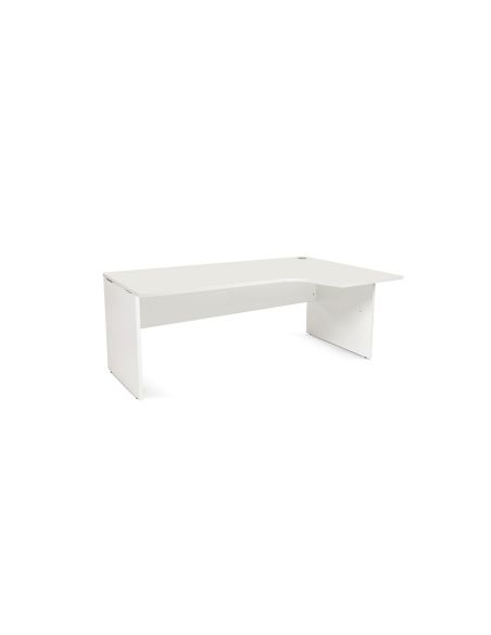 Mesa Rocada Serie Work 180X110X76 Cm Derecha Acabado Aw04 Blanco/Blanco