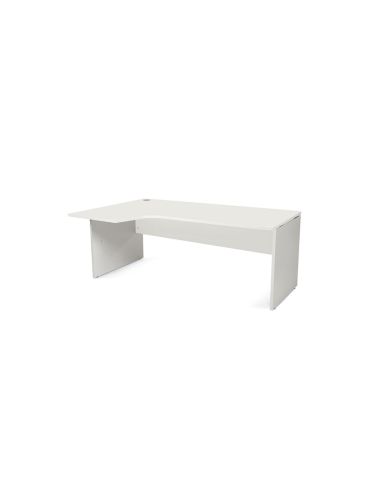 Mesa Rocada Serie Work 180X110X76 Cm Izquierda Acabado An04 Gris/Blanco