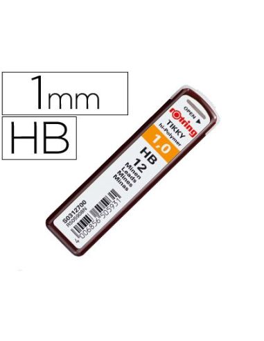 Minas Rotring Grafito 1 Mm Hb Estuche De 12 Minas|Libreriasalesiana