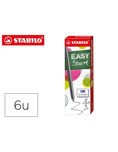Minas Stabilo Easy Ergo Grafito Hb 3,15 Mm Caja De 6 Minas|Libreriasalesiana