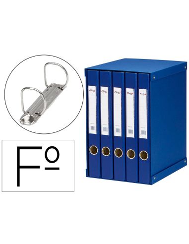 Modulo Pardo 5 Archivadores De Palanca Folio 2 Anillas 25 Mm Azul 350X230X300 Mm|Libreriasalesiana
