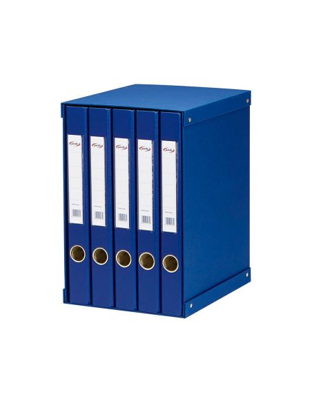 Modulo Pardo 5 Archivadores De Palanca Folio 2 Anillas 25 Mm Azul 350X230X300 Mm|Libreriasalesiana