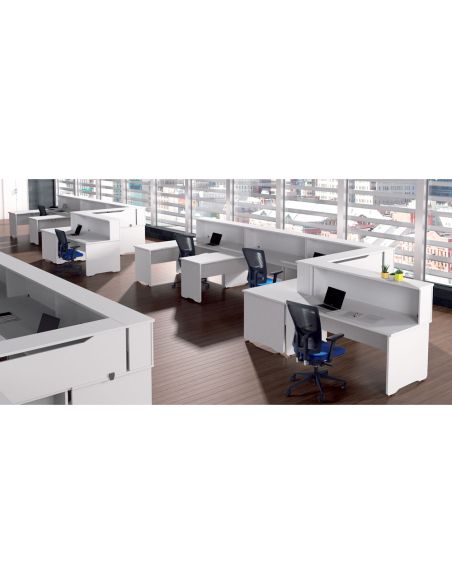 Mostrador De Altillo Rocada Valido Para Mesas Work Metal Executive 100X30X40 Cm Acabado An02 Gris/Gris
