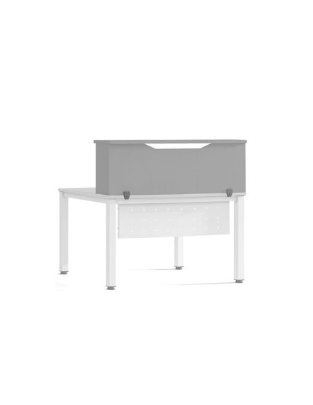Mostrador De Altillo Rocada Valido Para Mesas Work Metal Executive 180X30X40 Cm Acabado An02 Gris/Gris