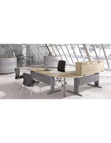 Mostrador De Altillo Rocada Valido Para Mesas Work Metal Executive 200X30X40 Cm Acabado Aw04 Blanco/Blanco