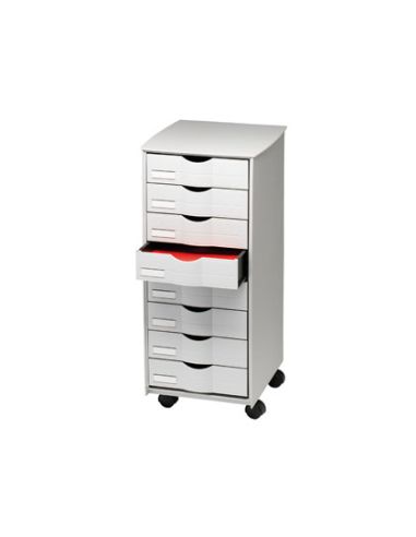 Mueble Auxiliar Paperflow Para Oficina 8 Cajones En Color Gris 5X825X382 71,5X31,6X34,3 Cm