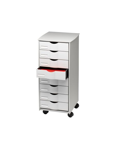 Mueble Auxiliar Paperflow Para Oficina 8 Cajones En Color Gris 5X825X382 71,5X31,6X34,3 Cm