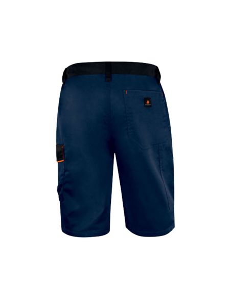 Pantalon De Trabajo Deltaplus Bermuda Cinta Ajustable 5 Bolsillos Color Azul Naranjatalla 3Xl