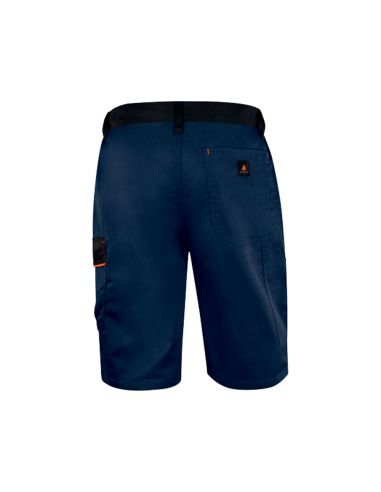 Pantalon De Trabajo Deltaplus Bermuda Cintura Ajustable 5 Bolsillos Color Azul Naranjatalla S