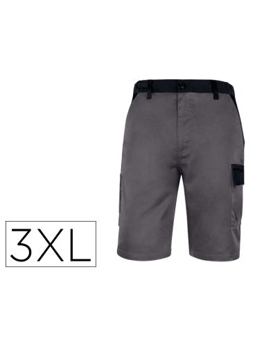Pantalon De Trabajo Deltaplus Bermuda Cintura Ajustable 5 Bolsillos Color Gris Talla 3Xl