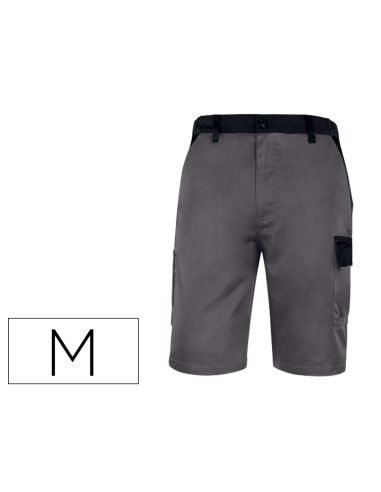 Pantalon De Trabajo Deltaplus Bermuda Cintura Ajustable 5 Bolsillos Color Gris Talla M
