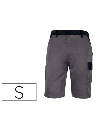 Pantalon De Trabajo Deltaplus Bermuda Cintura Ajustable 5 Bolsillos Color Gris Talla S