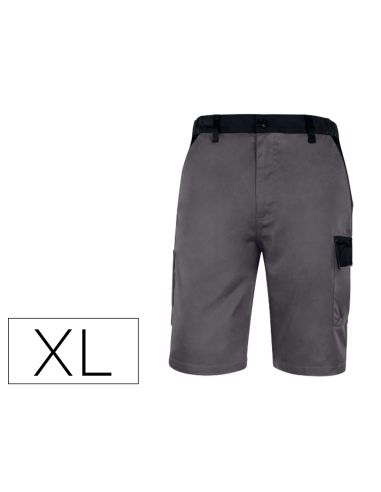 Pantalon De Trabajo Deltaplus Bermuda Cintura Ajustable 5 Bolsillos Color Gris Talla Xl