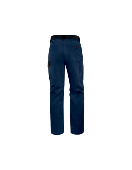 Pantalon De Trabajo Deltaplus Cintura Ajustable 5 Bolsillos Color Azul Naranja Talla Xl Naranja Talla Xl