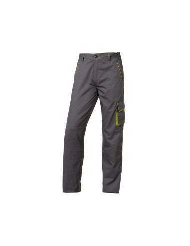 Pantalon De Trabajo Deltaplus Cintura Ajustable 5 Bolsillos Color Gris Verde Talla 3Xl