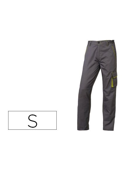 Pantalon De Trabajo Deltaplus Cintura Ajustable 5 Bolsillos Color Gris Verde Talla S