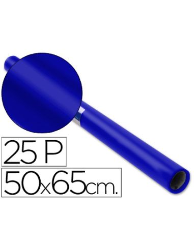 Papel Charol Azul Rollo 25 Hojas De 50X65 Cm