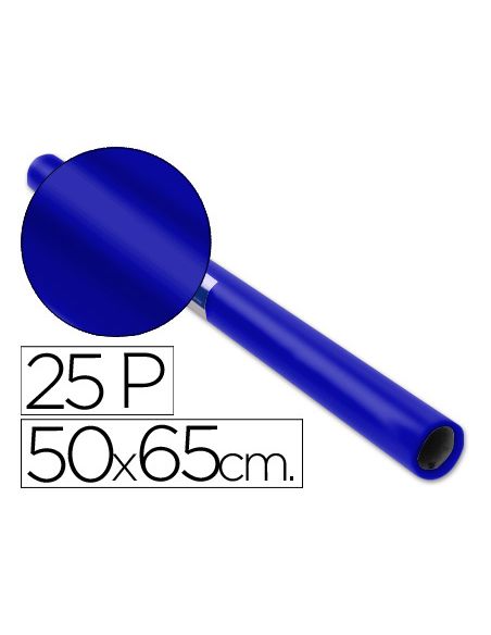 Papel Charol Azul Rollo 25 Hojas De 50X65 Cm