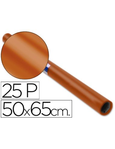 Papel Charol Marron Rollo 25 Hojas De 50X65 Cm