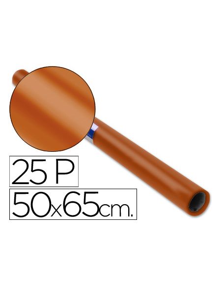 Papel Charol Marron Rollo 25 Hojas De 50X65 Cm