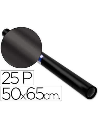 Papel Charol Negro Rollo 25 Hojas De 50X65 Cm