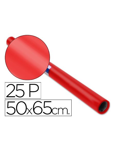 Papel Charol Rojo Rollo 25 Hojas De 50X65 Cm